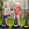 Halloween Witch Hat Funny Durable Lightweight Inflatable Witch Hat with 5pcs Plastic Rings for