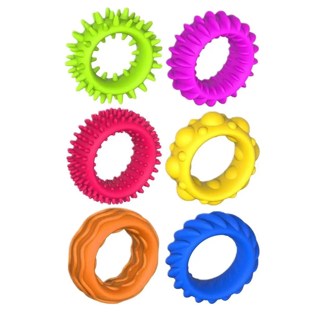 

12pcs Sensory Rings Set Teens Adults Stress Reducer Massager Relief Fidget Toys Acupressure Spiky for Entertaining Play Safe Kid Friendly Fun