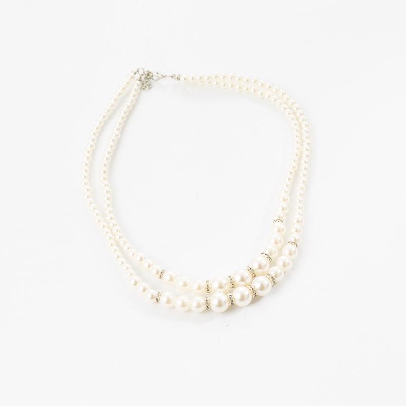 Elegant Double-Layer Pearl Necklace Set for Evening Events