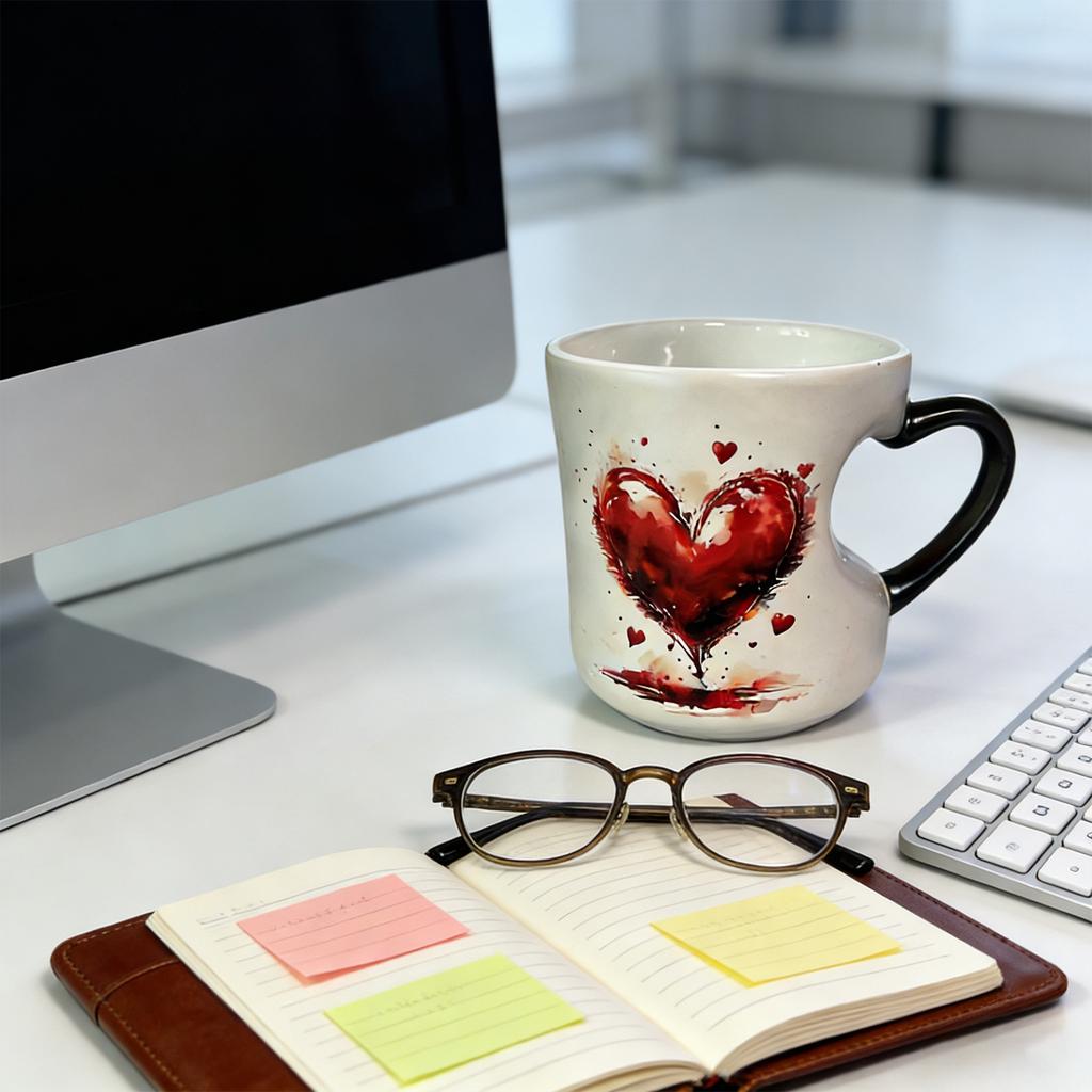 Heart-shaped Ceramic Mug