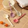 1PC Ceramic Star Shaped Spoon Cute Twisted Long Handled Coffee Stirring Spoon with Cream Design for Kitchen