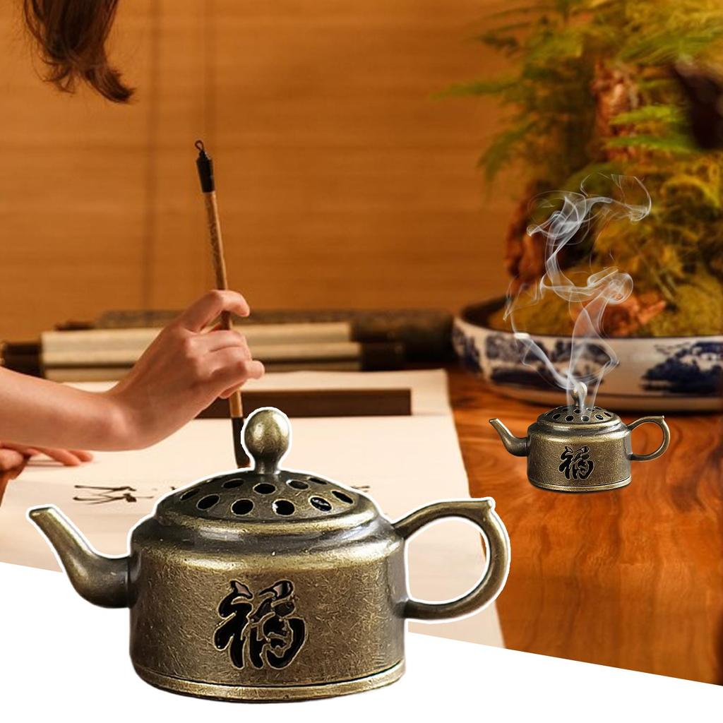 Zinc Alloy Incense Burner Holder Hollow Incense Purify Air Scent Diffuser Tool for Meditation Room Kitchen Bedroom Tea Room