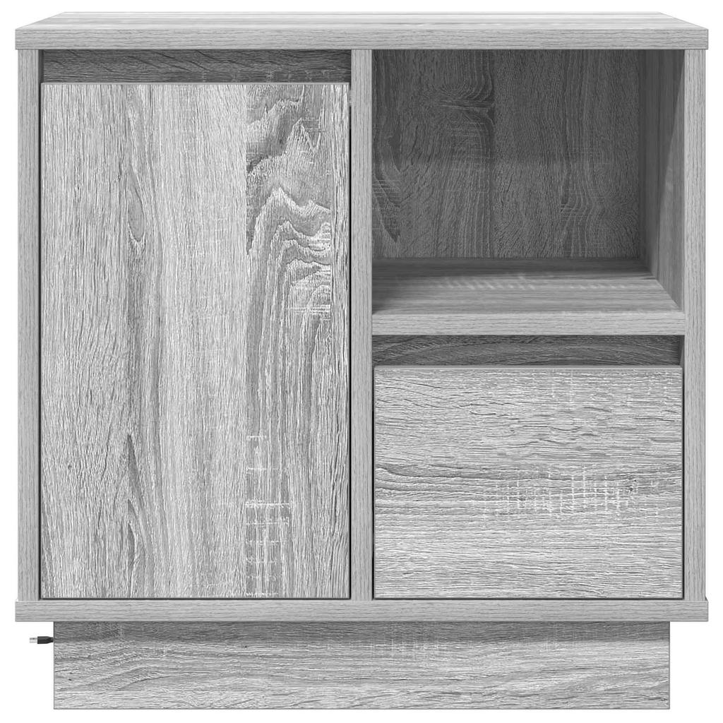 Nightstand with Drawers Gray 50 x 34.5 x 50 cm Engineered Wood