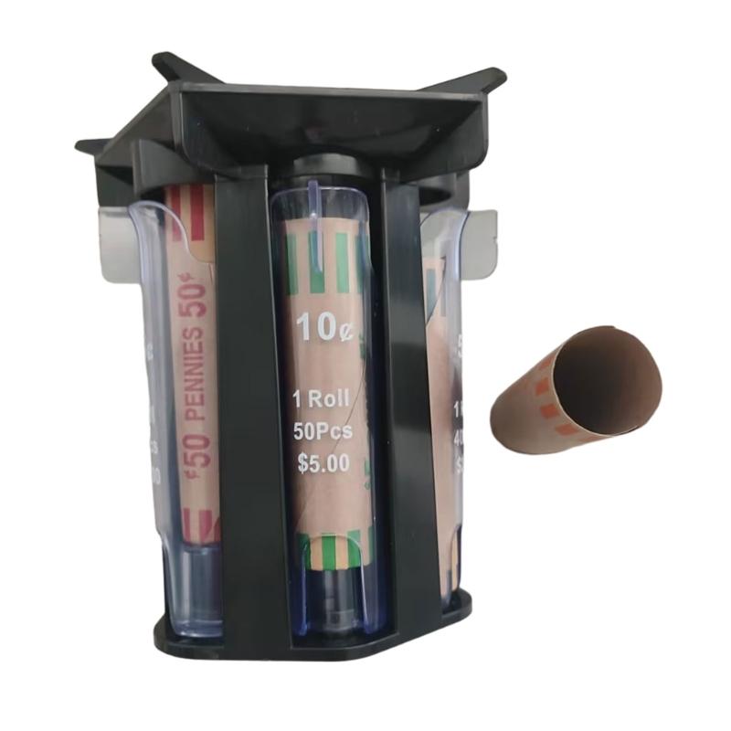 Coin Counting Machine Rolling Coin Counter Coin Holder Counter Machine with 5in1 Coin Sorters Tube Wrapper Holder X3UC