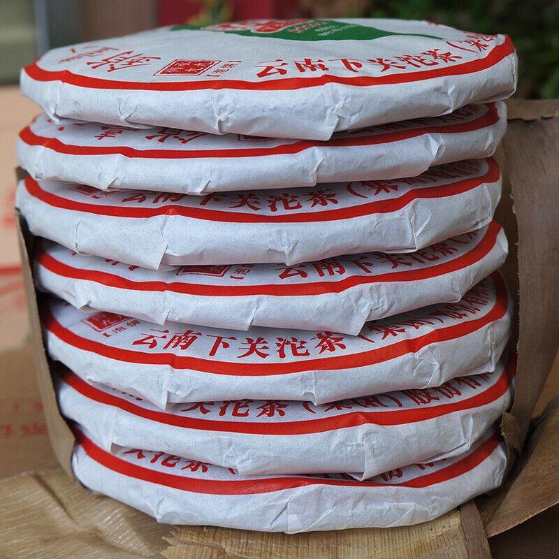 Jiujiu Xiaotai Xiaguan Tuocha Tchaj-wan č. 6 Pu'er Qizi koláč Pu-erh čaj Surový 357g