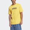 adidas T Shirts Men's Yellow Crew Neck Moderate Straight Fit IC9818