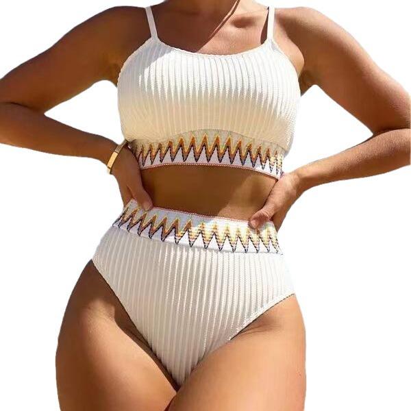 2024 Stylish European & American Sleeveless Bikini Set for Hot Springs & Beach Vacations