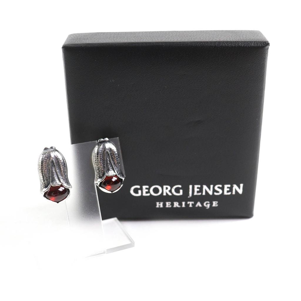 Excellent Georg Jensen Earring Ear clip Silver Red SV925 Women 2007 Used