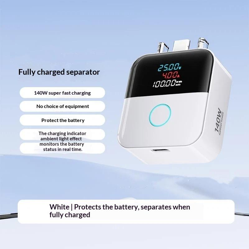 Séparateur de charge complète 140 W Arrêt automatique intelligent Séparateur de charge de téléphone Type-C Charge rapide Câble de données Protection contre la surcharge