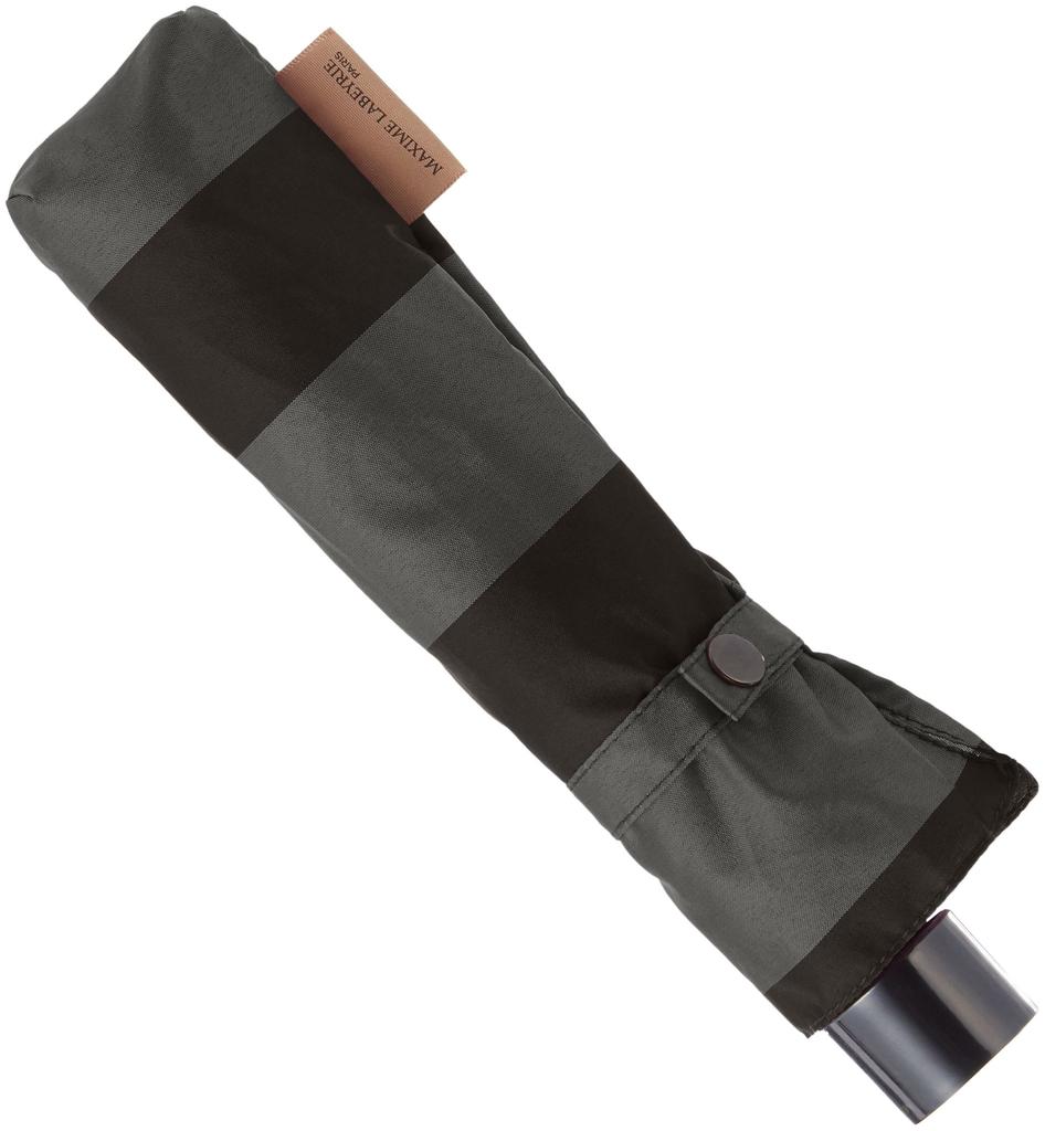Folding Umbrella MAXIME LABEYRIE Folding Umbrella Border Pattern Black Rib 55cm [Moonbat] Women's Yarn-dyed Women's Length Approx.