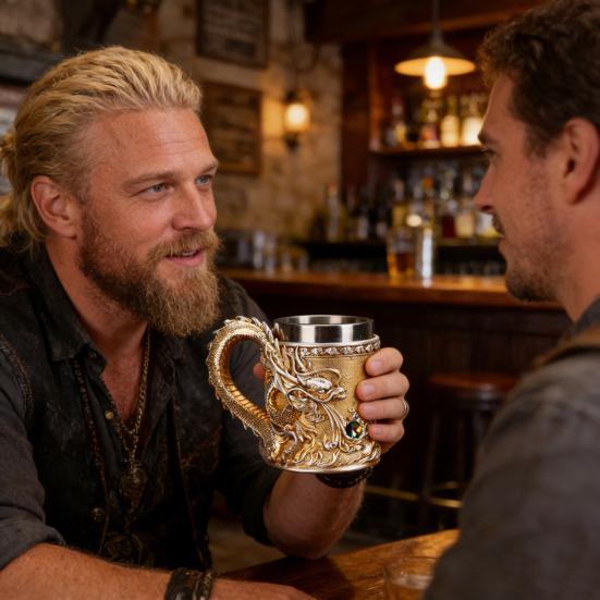 Dragon Coffee Mug with Ergonomic Handle Insulated Metal Glaze Dragon Mug for Hot Drinks Stylish Embossed Dragon Cup Gifts for Men Tea Beer Steins