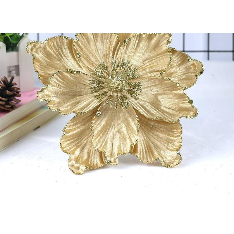 20cm Vánoční Dekorace Umělé Květy Magnólie Vánoční Stromek Dekor Jadeitová Orchidej Vánoční Květina