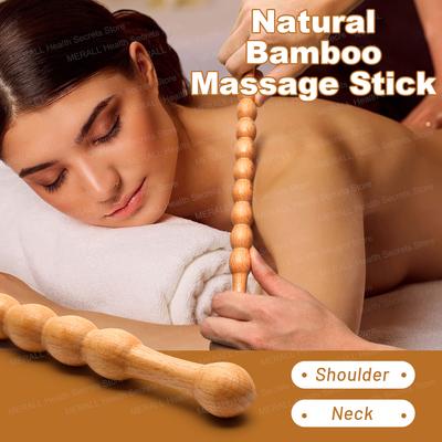 Natürliches Bambus Guasha Massage-Stab-Set Holztherapie Anti-Cellulite Schmerzlinderung Schab-Massagegerät zur Entspannung