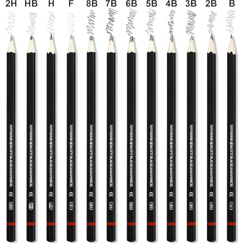 Corslet 120Pc Drawing Pencils Set Of 12 With Pack Of 10 Sketching, Shading, Graphite Pencils For Artists