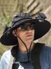 Solar Fan Sun Hat with 2 Solar Fan Outdoor Fishing Hat Wide Brim Bucket Hat for Men Outdoor Camping Fishing Hiking