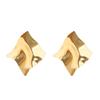 Vintage Titanium Steel Geometric Earrings: European & American Retro Style, Smooth Irregular Pleated Design