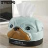Puppy Tissue Box Desktop Paper Holder Napkin Case Organizer Dog Ornament Home Decoration Durable Living Room Table Tissue Paper Storage Box