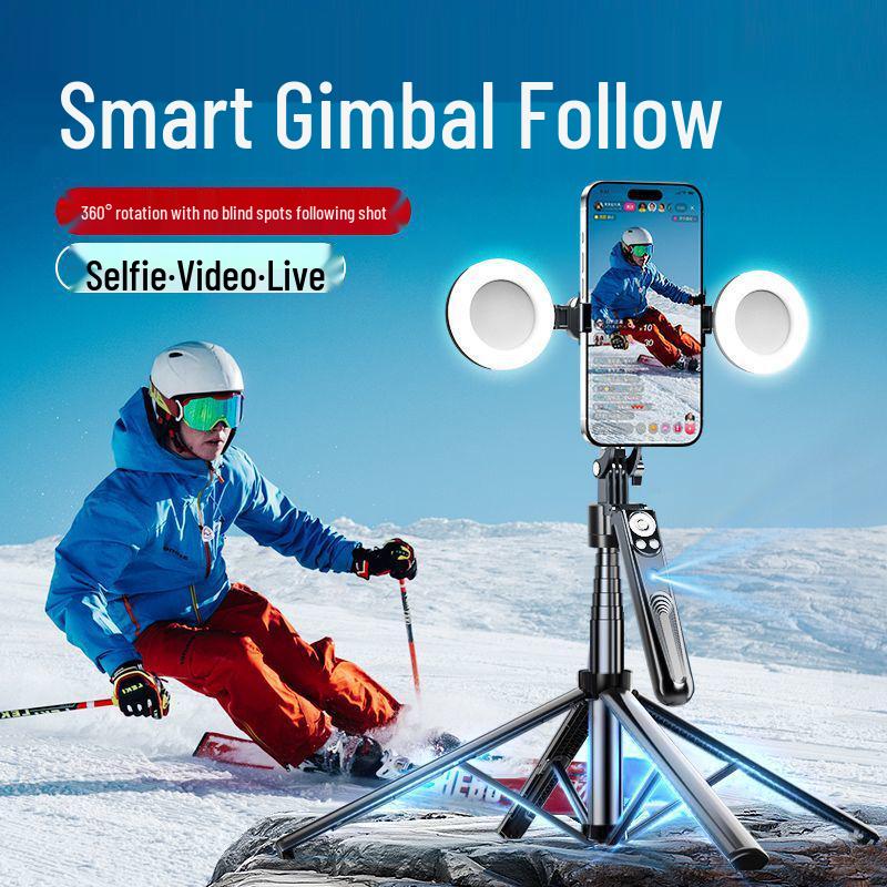 AI-Powered 360° Rotating Selfie Stick and Mobile Phone Stand with Face Tracking