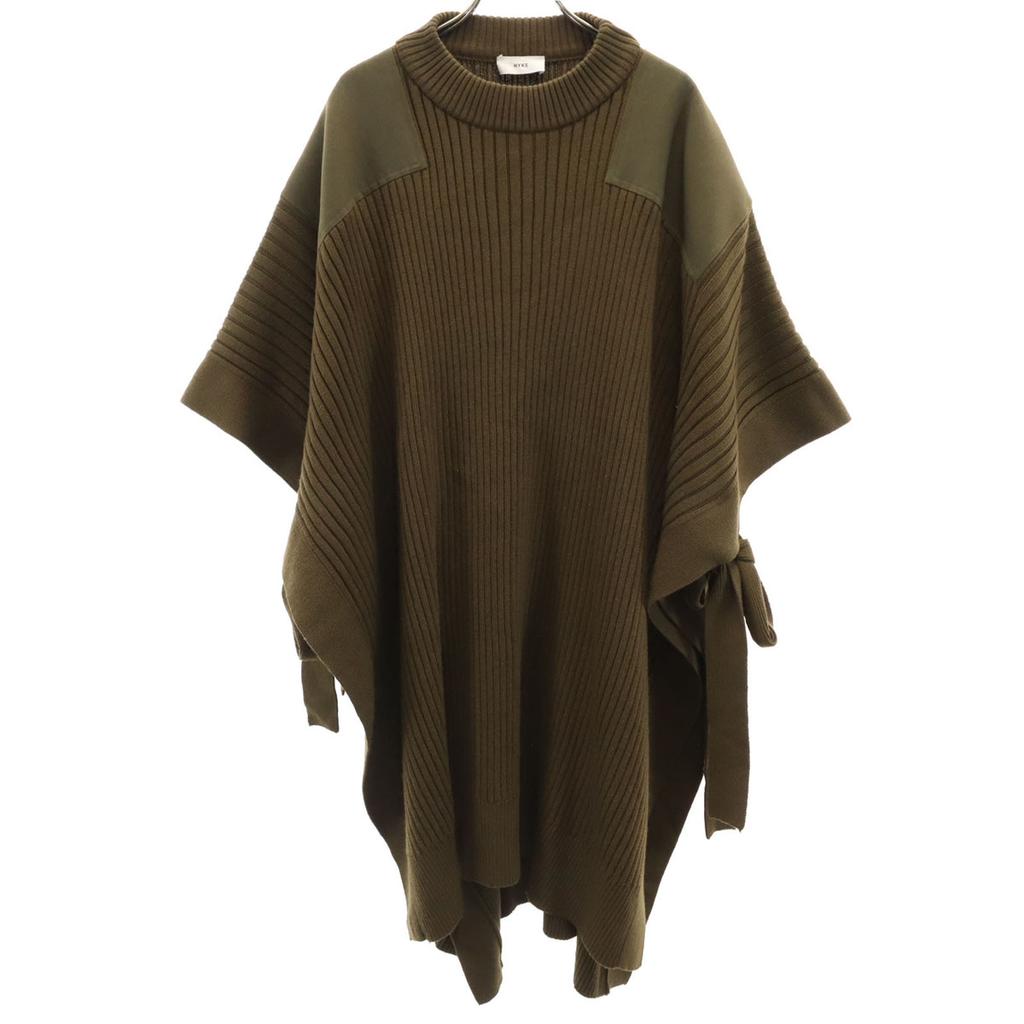 HYKE knit poncho Khaki Brown Women Used