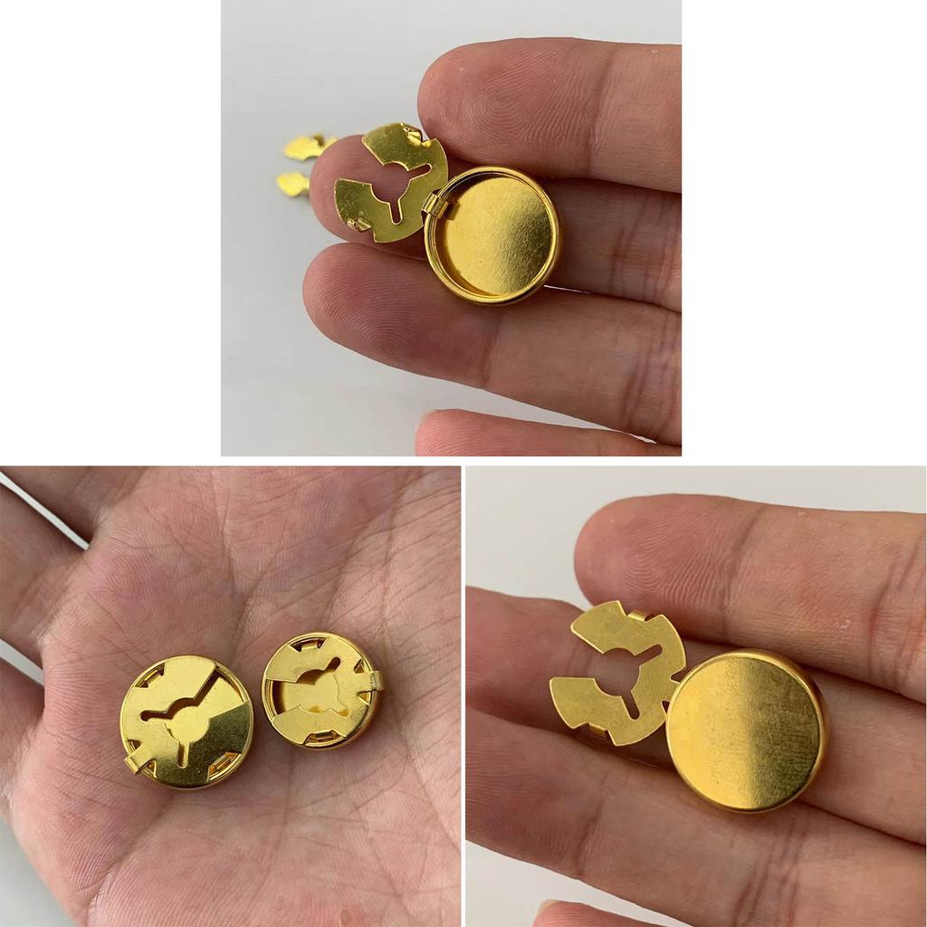 10pcs Brass Round Cuff Button Cover Cuff Links for Wedding Formal Shirt Mens Formal Button Covers Imitation Cufflinks