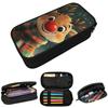 Cute Cartoon Christmas Reindeer Pencil Case for Boy Girl Gifts Pen Box Pencil Bag Stationery Supplies Pen Holder Bag