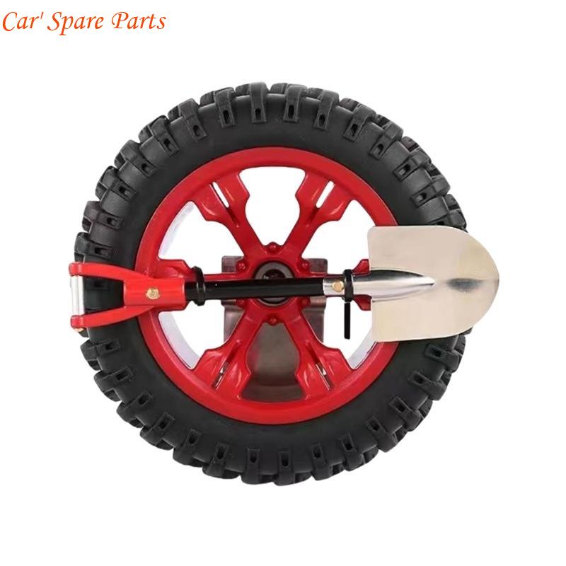 

Y4UA Portable Mini Tire with Essential Tool High Visibility Spare Tire Decorative Tire Rear Ornament for Long Distance Drives