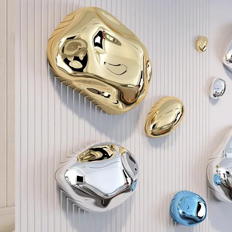 Abstract Three-dimensional Stone Wall Hanging Living Room Decoration Electroplating Simulation Stone Wall Hanging Interior Home
