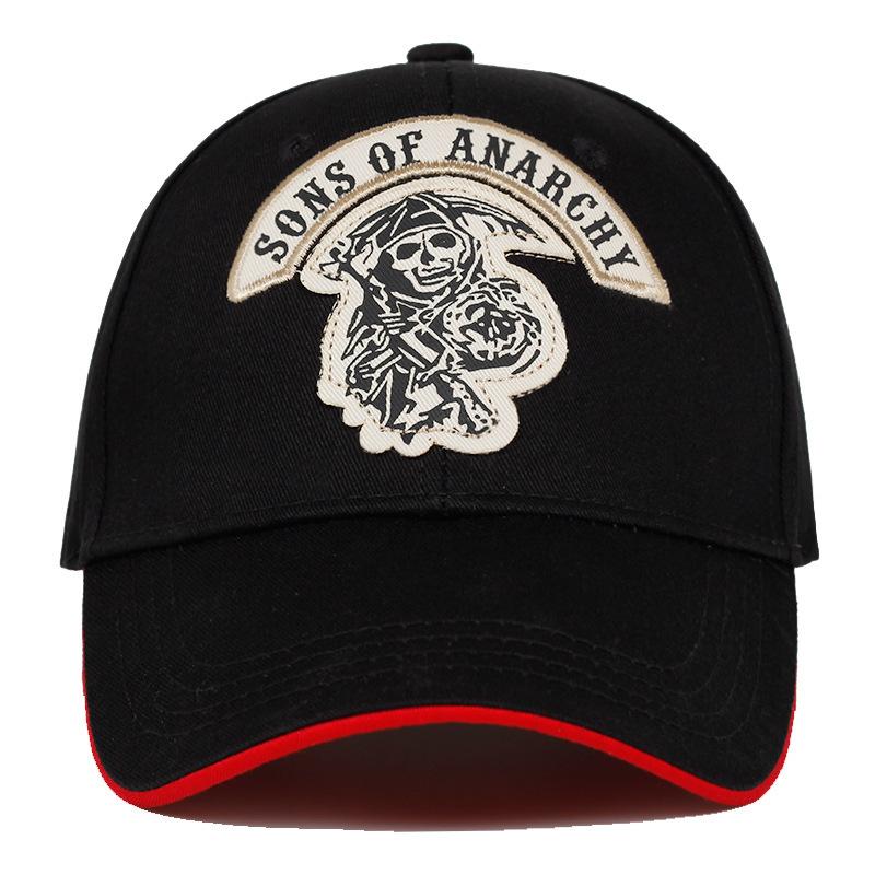 SAMCRO Baseballkappe SOA Sons of Anarchy Totenkopf Stickerei Lässige Snapback-Kappe Mode Hohe Qualität Rennmotorrad Sporthut