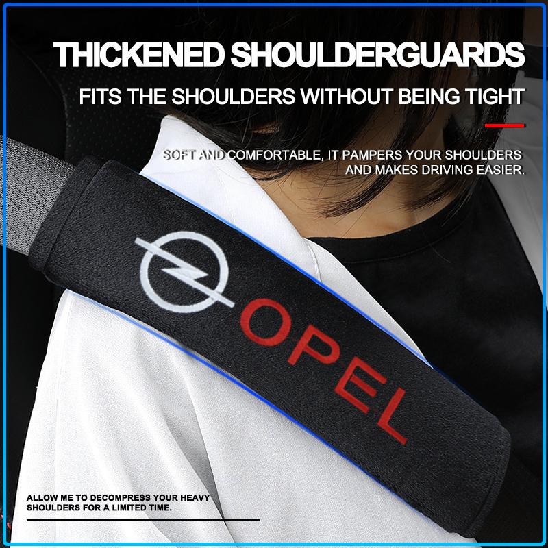 2Pcs Car Seat Belt Cover Styling Cotton Safety Shoulder Protector For Opel Crosa D Astra H Insignia Astra J Zafira B Mokkaastra Vivaro Astra G