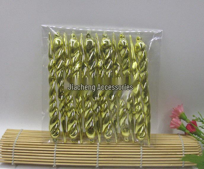 

Золотые и серебряные блестящие призмы-сосульки, праздничные декоративные украшения, прозрачные ледяные палочки, 6-13 см 13CM Pack of 12