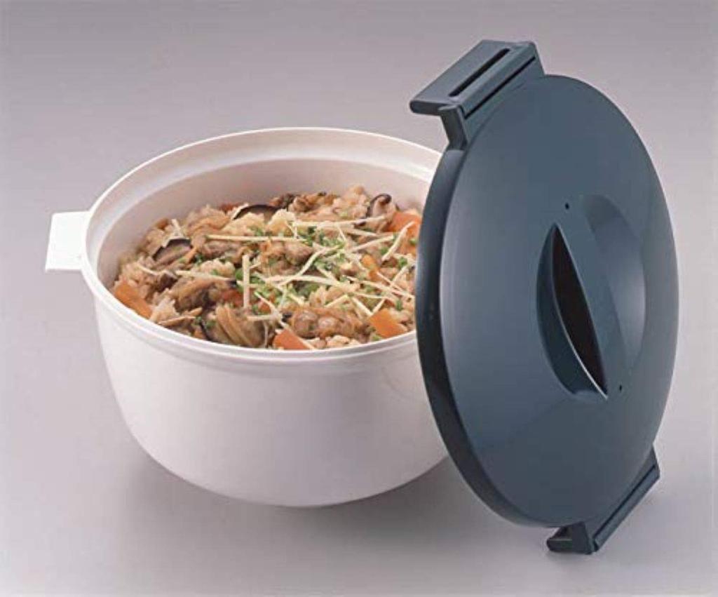 Tiger Crown Microwave Cookware, Black/White, W24.5 X L22 X H13.5cm, Microwave Cooker 2291