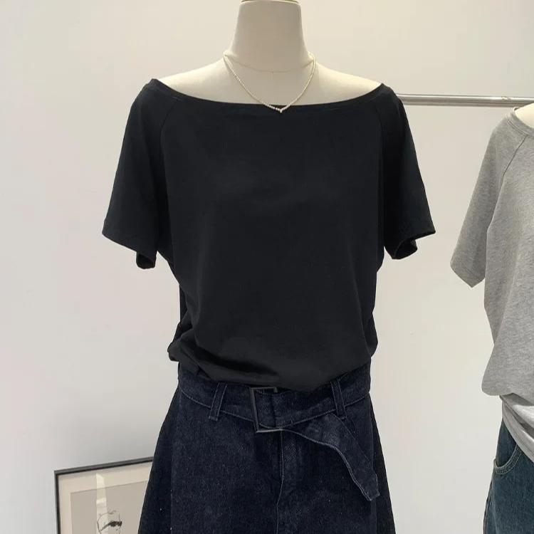 T-shirts Women Solid Simple Summer Casual Cleanfit Short Sleeve All-match Young Girls Streetwear Y2k Top Aesthetic Clothes Ins