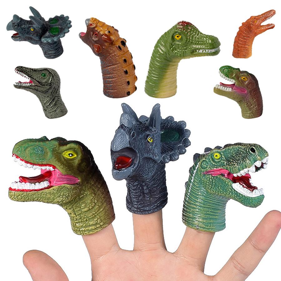4pcs Plastic Dinosaur Finger Puppet Creative Bedtime Story Finger Puppets Party Hand Decoration Accessories Party Favors Gifts