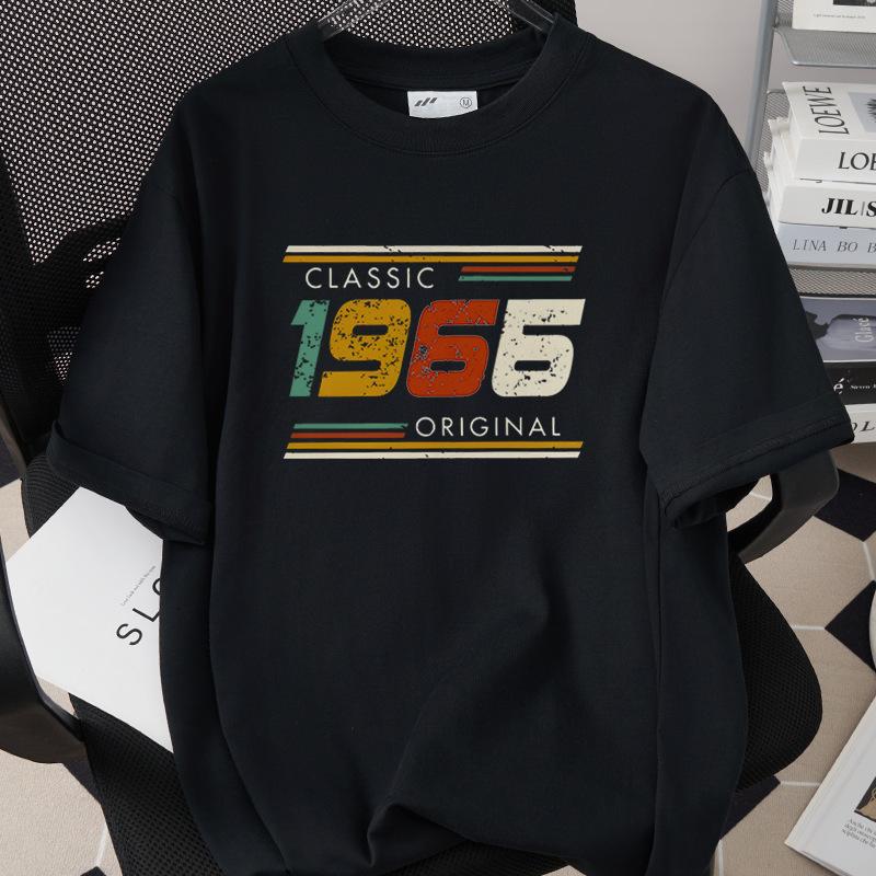 HighQuality Cotton TShirt for Unisex 1966 60th Birthday Unisex Loose Oversized Clothing O Neck Short Sleeve Tees Streetwear Top