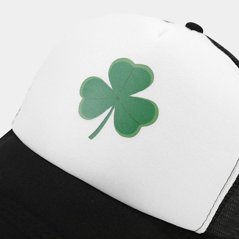 New Fahion Lucky Grass Print Trucker Hat Unisex Summer Outdoor Breathable Mesh Baseball Cap For Men And Women Sun Hats