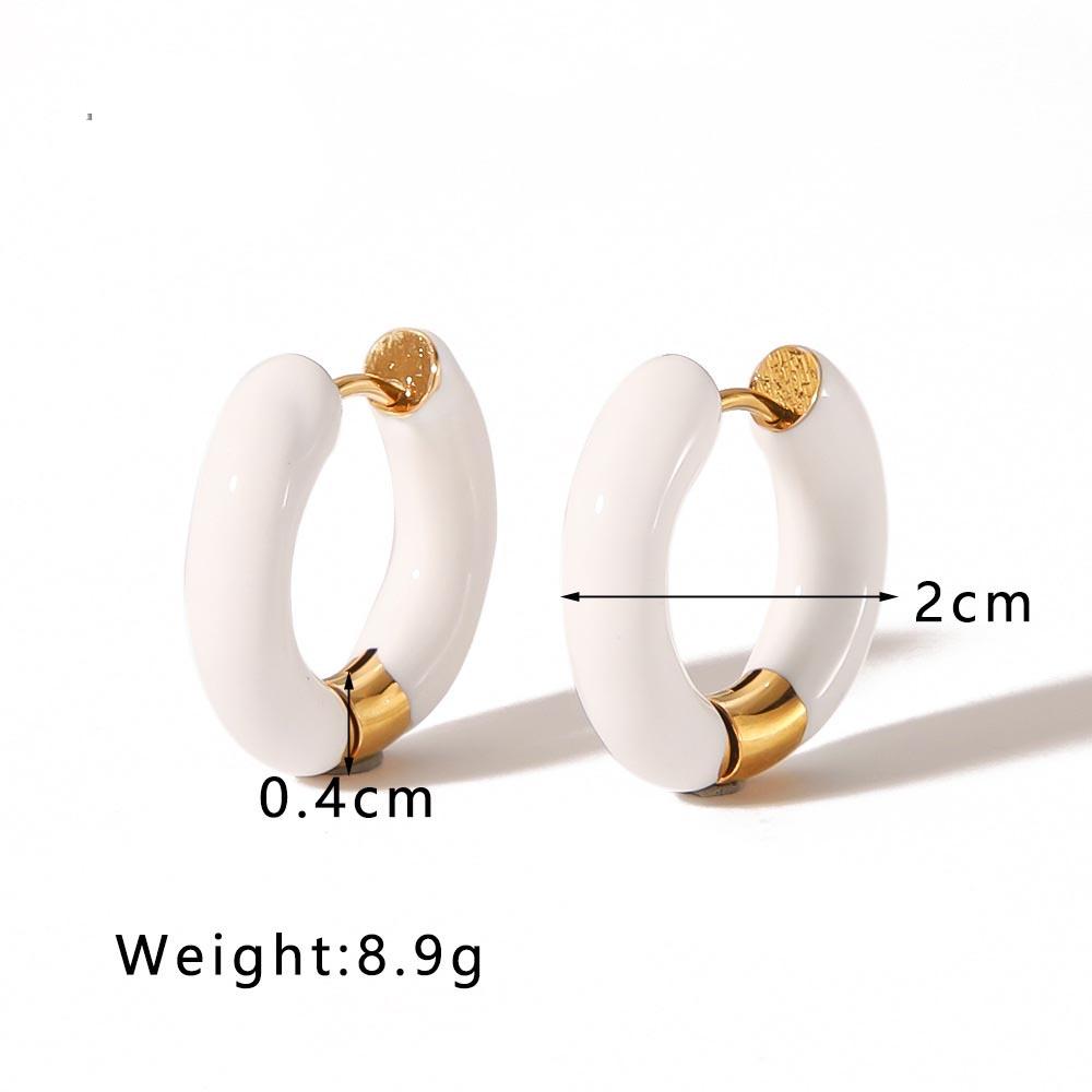 

Серьги-капли золотого цвета с радужной эмалью для женщин, серьги-капли с кольцами из нержавеющей стали