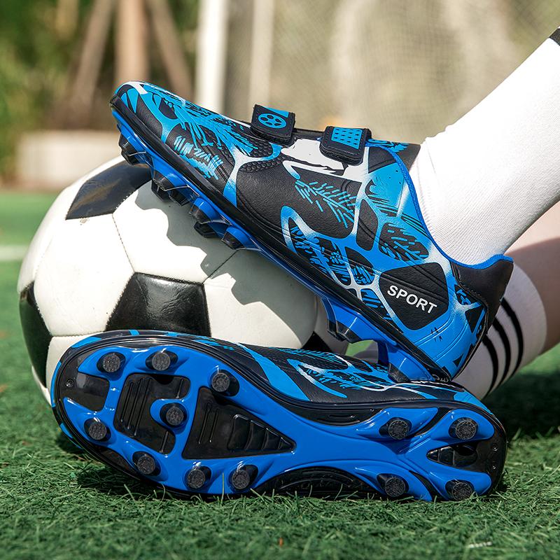 Boys/Kids Rubber Non-slip Velcro Lacing Artificial Turf Football Boots Outdoor Sports Training Football Shoes