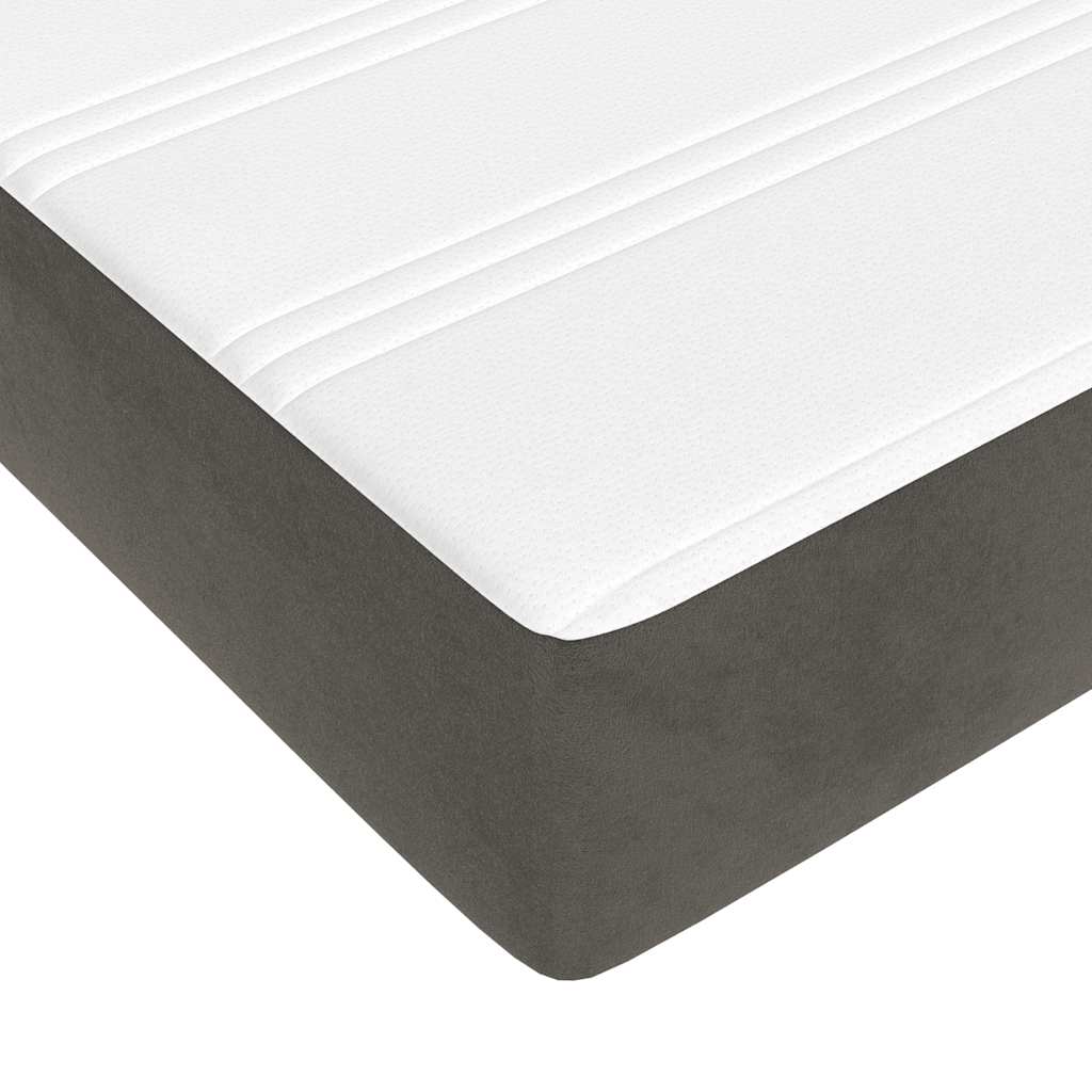 Pocket Spring Mattress Medium Firm Dark Grey 160 x 210 x 20 cm Velvet