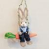 Handmade Woven Straw Rabbit Swing Ornament Rustic Boho Hanging Home Centerpiece Christmas Easter Gift For Kids Couples Cozy