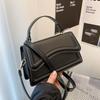Pu Small Square Bag With Top Flap For Daily Casual Womens Street Style