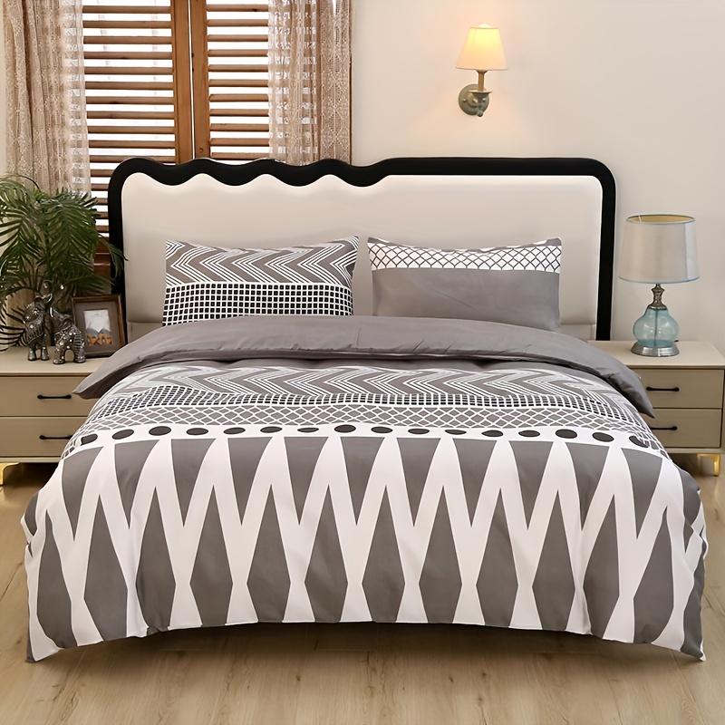 

3pcs Polyester Printed Floral Soft Beige-Friendly Duvet Cover Set, One Duvet Cover Plus Two Pillowcases, Suitable Duvet Cover Set&EU Single(135x200cm)