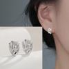 925 Sterling Silver Asymmetric Hoop Earrings for Women Girls Gold Silver Color Party Jewelry Gifts
