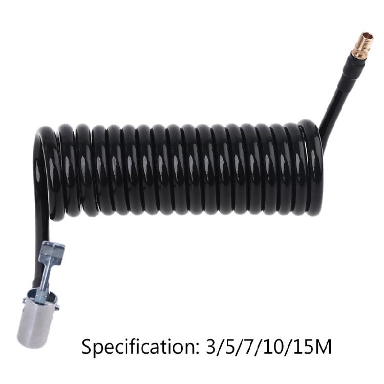 3/5/7/10/15m Recoil Poly Air Compressor Hose Accessories Tool Kit For Inflation