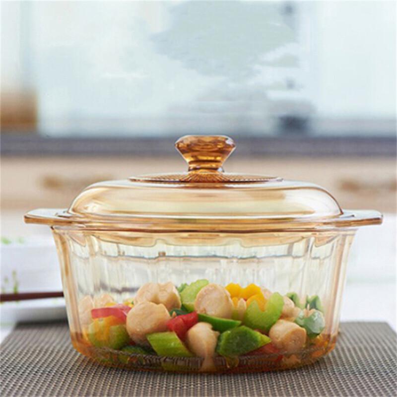 Corning VISIONS Crystal Amber Glass Cooking Pot