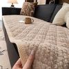 1pc Vintage-Inspired Corduroy Quilted Sofa Cover with Non-Slip Backing, Soft Colour Geometric Pattern, Machine Washable Sofa Pad