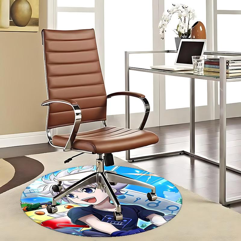

1pc Anime Cartoon Design Round Carpet - Office Chair Mat, Non-Slip Rug for Home Decor, Living Room, Bedroom, Game Room & Dormitory Flooring Gift Idea. 80cm by 80cm