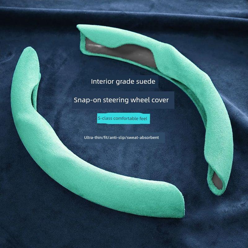 Ultra-Thin Special-Shaped Car Steering Wheel Cover Made of Suede, Anti-Slip, Sweat-Absorbent, Suitable for All Seasons | S-Level Comfort Feel