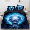 Set Biancheria da Letto Teschio Cappello Nero Misura Queen Set Copripiumino Halloween Stile Moderno Set Biancheria da Letto Camera da Letto Copripiumino Federe