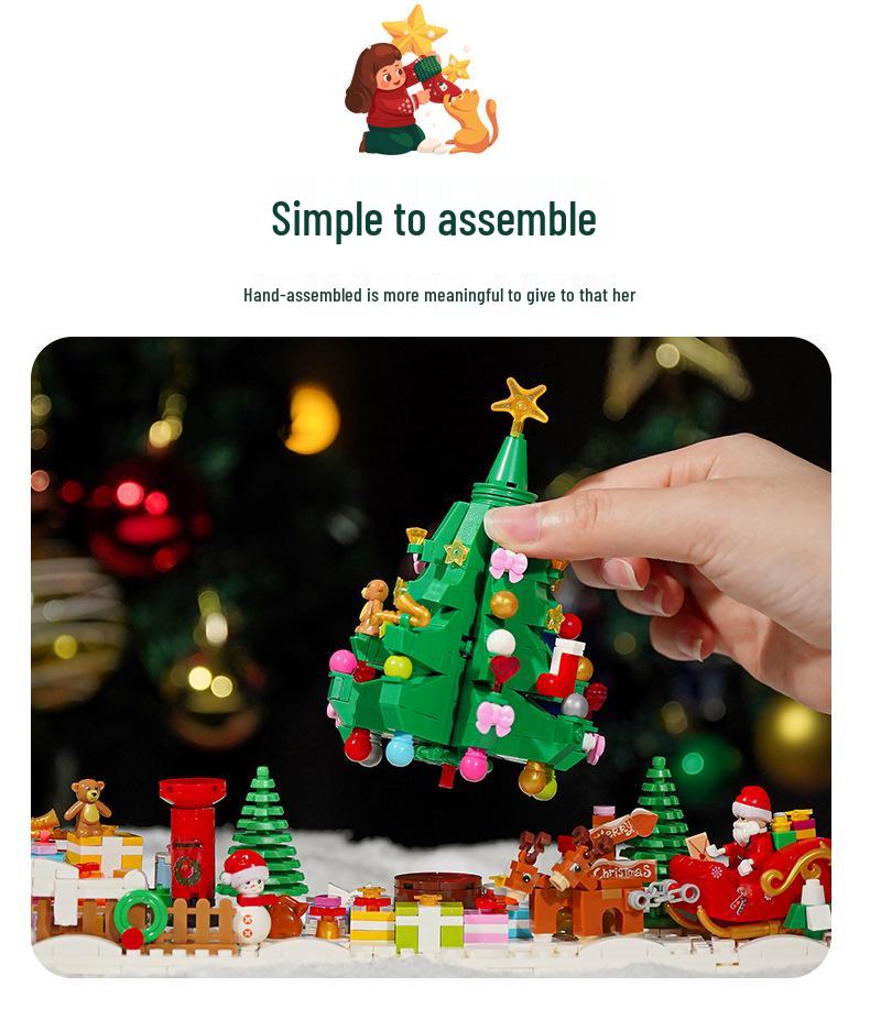 Takasaki 3011 Weihnachtsbaum Spiegel mit Lichtern Bausteine Spielzeug Schmuck Geschenk für Kinder
