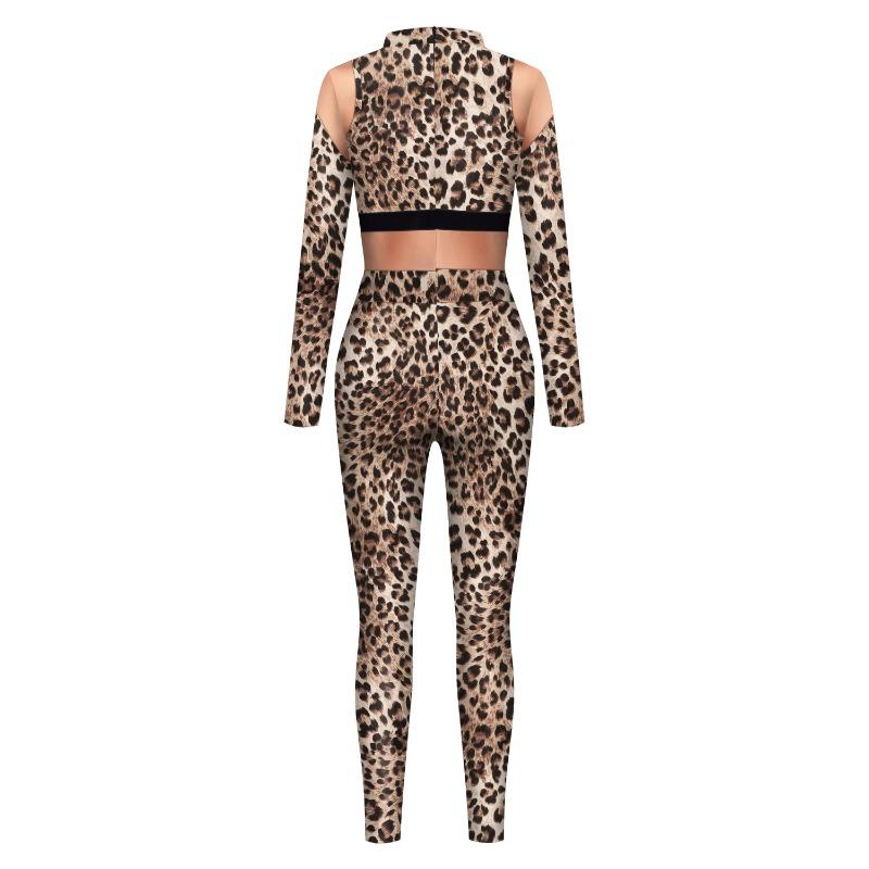 Nowe kombinezony damskie typu serpentyna, obcisłe, modne, z nadrukiem w panterkę, kostiumy do cosplay anime, kombinezony Zentai z długim rękawem dla dorosłych